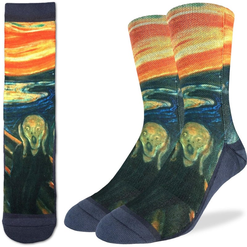 Good Luck Sock Men's The Scream Socks, Adult, Shoe Size 8-13 - Image 1